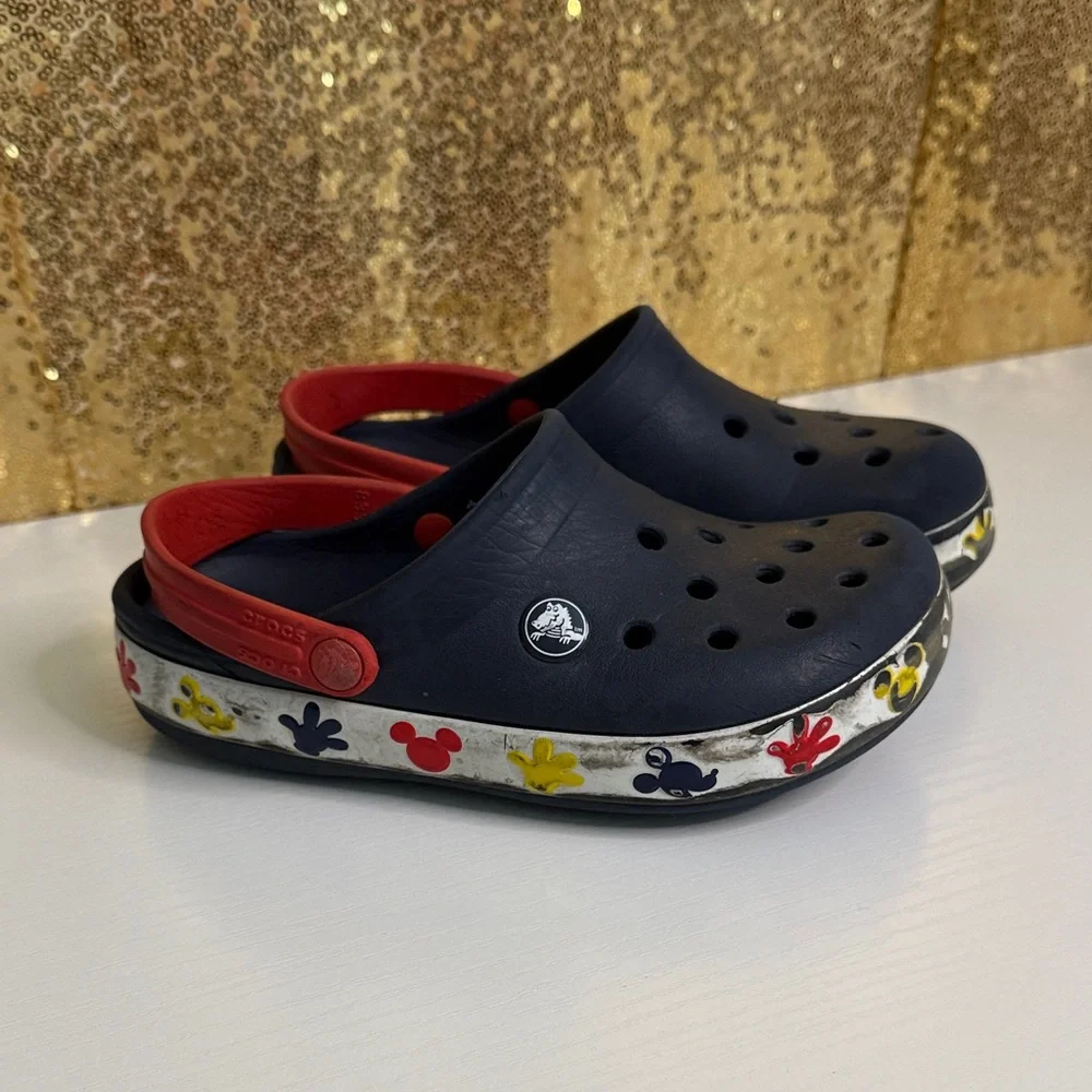 CROCS Fun Lab Disney Navy and Red Clogs with Fun Print